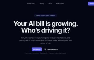 PerUnit landing page screenshot