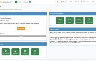 Perzonalization admin panel home screen