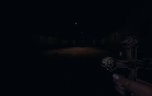 Player with Crucifix for stopping the ghost.