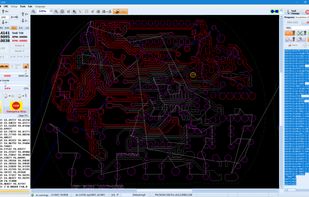 Integrated CNC simulation of generated isolation-routing G-code, showing tool position, spindle state and executed toolpaths.