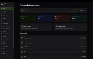 Phenom Bingo dashboard