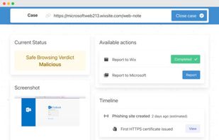 Phish Report takedown interface