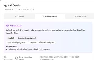 Conversation transcripts and call logs