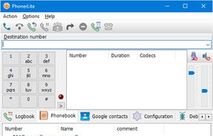 PhonerLite screenshot 2