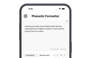 Phonetic Formatter - Word-by-Word Transcription Result