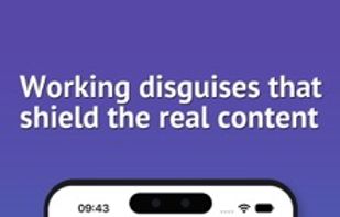 iOS — Disguise mode: a working sketch pad covers the real vault