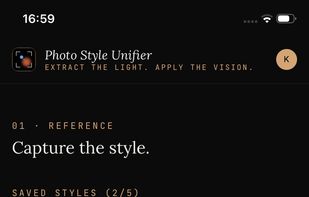 Upload reference photographs!!
One to eight images — your own portfolio, or work by photographers you admire.
