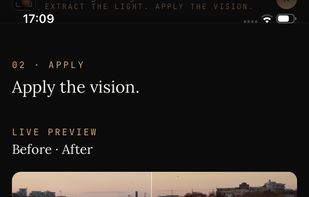 Applied to your photographs!!
Preview at full quality, without payment. Adjust intensity. 