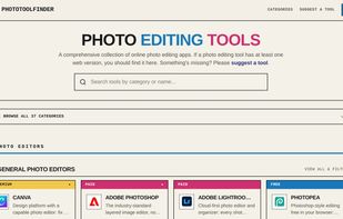 PhotoToolFinder home page