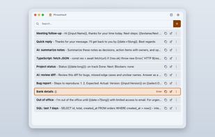 Protected phrases in the list