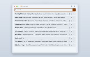 Search and insert with Ctrl+. or Cmd+.