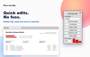 Picrota Lite for quick rotate, flip, mask and save workflows.