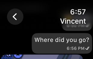 Messaging interface, with a location message in screenshot