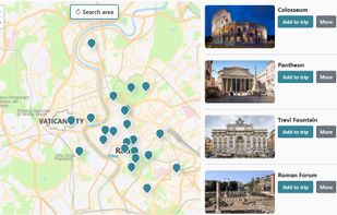 Map of sights and attractions