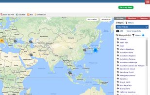 Panel with a list of map points