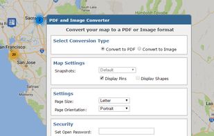Convert map to PDF or Image