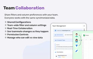 Share filter configurations and column preferences across your entire team