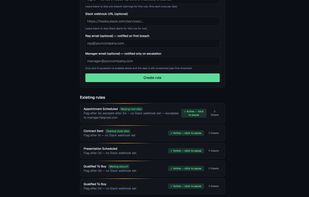 Configure SLA rules per pipeline stage — time in stage, missing next step, overdue close date, unassigned deals, and more.