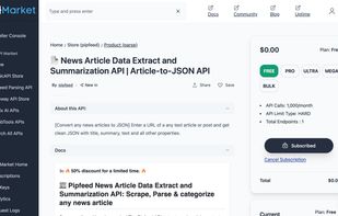 Pipfeed Parsing API screenshot 1