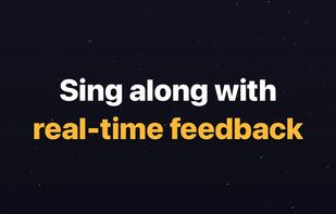 "Sing along with real-time feedback" — Highway mode, live pitch comet on note lanes