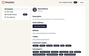 Pitchlist screenshot 2