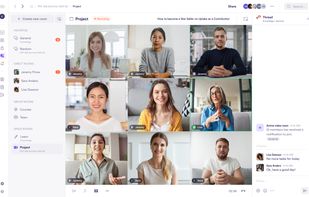 Live video room with built-in chat for meetings, classes, office hours, or events, so conversation and shared context stay together in the same place.