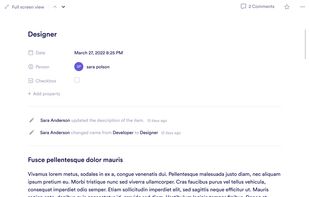 Flexible database for tracking work and content in a structured way, with views for planning, prioritizing, and staying aligned across projects or programs.