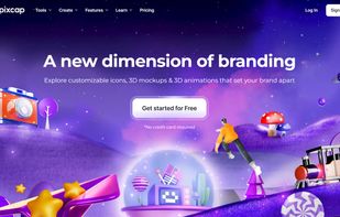 The homepage of Pixcap website