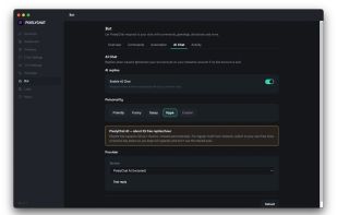 An AI Co-Host For Your Chat
@mention your bot and it actually replies — pick a personality (Friendly, Funny, Sassy, Hype, or write your own) and it'll match the vibe of your stream instead of sounding like a script. Free hosted AI is included out of the box, no API key or signup required, with the option to bring your own key for more headroom.