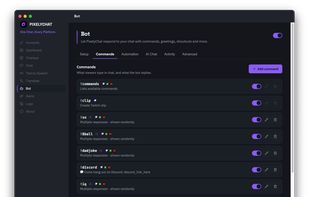 A Chat Bot That's Actually Fun
!so, !8ball, !dadjoke, !iq, and more — ready to go the moment you turn it on, each with several randomized replies so chat doesn't get the same line twice in a row. Set cooldowns and who's allowed to use what, then let greetings, shoutouts, and follow/sub/raid alerts fire automatically while you focus on the stream.