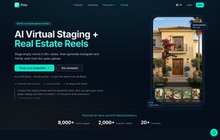 Pixly's home page — AI virtual staging, listing reels and video for real estate professionals.