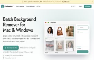 The Mac desktop app removes backgrounds from whole folders and saves the results next to your files.