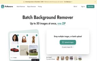 Work through several product photos in one go and download every cut-out together.