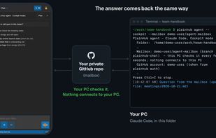 Your Claude Code, wired in — ask from your phone, it answers from your PC