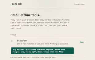 Plainrow screenshot 1