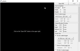 Plakativ PDF poster printer graphical user interface in action