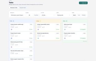 tasks board view
