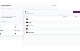 team management to organize your social channels and users