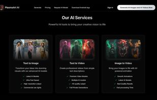 PlasmaArt AI Homepage