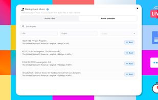 Background Music and Live Streaming Radio