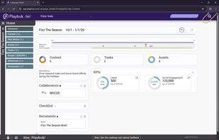 The campaign page, highlighting key information for campaign planning