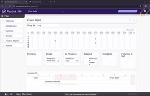 The project management page, showing clear status of all pending tasks