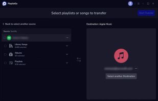 Select Apple Music as the destination