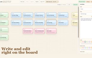 Edit any card in place — set its type, color, and emphasis to see your story's structure at a glance.