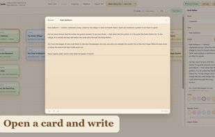 Open any card to write its full text in a focused, larger editor.