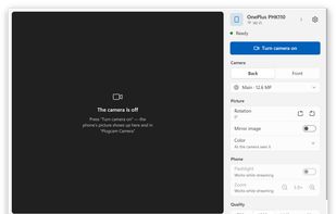 Main window: phone connected over Wi-Fi, resolution up to 4K and 30/60 fps