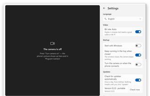 Settings: start with Windows, keep running in the tray, automatic updates