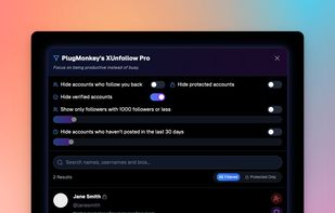PlugMonkey's XUnfollow Pro - Full Screenshot
