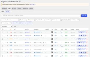 Links dashboard with per-link QR codes