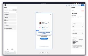 The intuitive drag-and-drop editor interface showing a mobile-optimized bio-link page preview with custom text and link blocks.